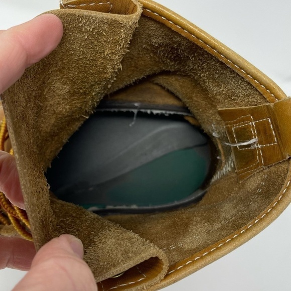 Vintage LL Bean Brown Leather Lace Up Unlined Hunting Ankle Duck Boots - Picture 9 of 11